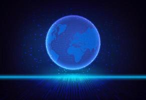 Modern Holographic Globe on Technology Background vector