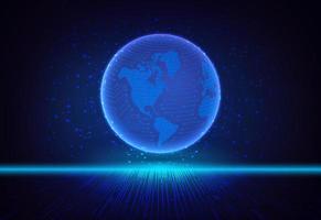 Modern Holographic Globe on Technology Background vector