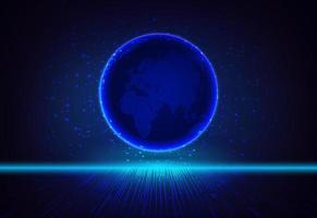 Modern Holographic Globe on Technology Background vector