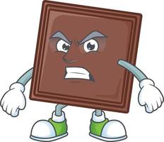 One bite chocolate bar cartoon character style vector