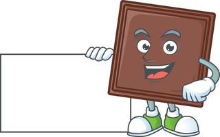 One bite chocolate bar cartoon character style vector
