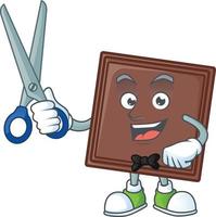 One bite chocolate bar cartoon character style vector