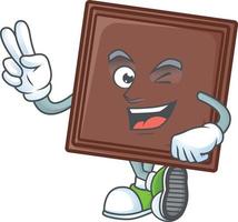 One bite chocolate bar cartoon character style vector