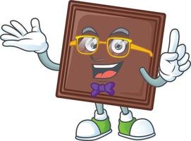 One bite chocolate bar cartoon character style vector