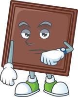 One bite chocolate bar cartoon character style vector