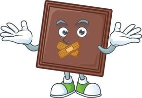 One bite chocolate bar cartoon character style vector