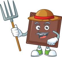 One bite chocolate bar cartoon character style vector