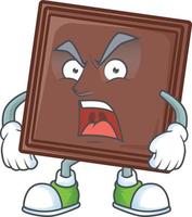 One bite chocolate bar cartoon character style vector