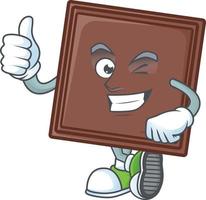 One bite chocolate bar cartoon character style vector