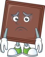 One bite chocolate bar cartoon character style vector