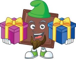 One bite chocolate bar cartoon character style vector