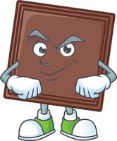 One bite chocolate bar cartoon character style vector