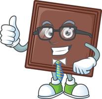 One bite chocolate bar cartoon character style vector