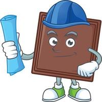 One bite chocolate bar cartoon character style vector