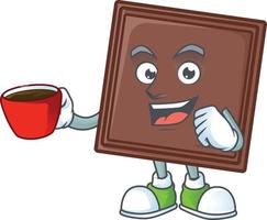 One bite chocolate bar cartoon character style vector