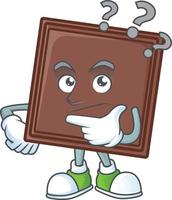 One bite chocolate bar cartoon character style vector