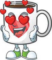 taza café amor dibujos animados personaje estilo vector