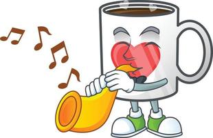 Cup coffee love cartoon character style vector