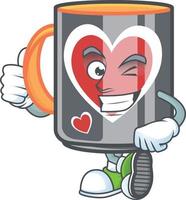 Mug love cartoon character style vector