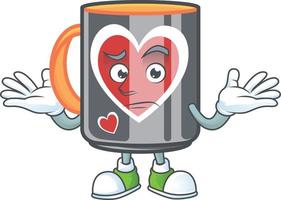 Mug love cartoon character style vector