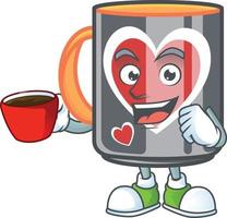 Mug love cartoon character style vector