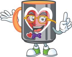 Mug love cartoon character style vector