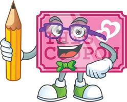 Pink love coupon cartoon character style vector