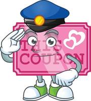 Pink love coupon cartoon character style vector