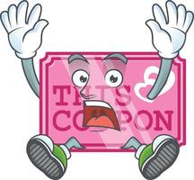 Pink love coupon cartoon character style vector