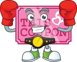 Pink love coupon cartoon character style vector