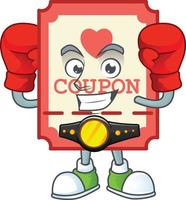 Red love coupon cartoon character style vector