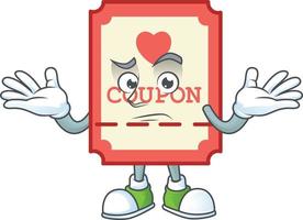 Red love coupon cartoon character style vector