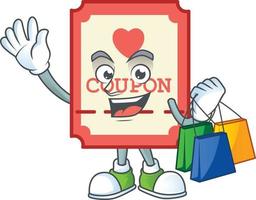 Red love coupon cartoon character style vector