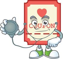 Red love coupon cartoon character style vector