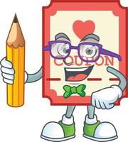 Red love coupon cartoon character style vector