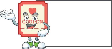 Red love coupon cartoon character style vector