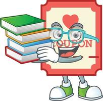 Red love coupon cartoon character style vector