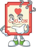 Red love coupon cartoon character style vector