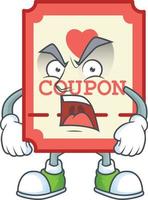 Red love coupon cartoon character style vector