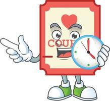 Red love coupon cartoon character style vector