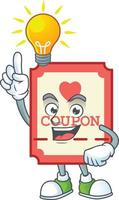 Red love coupon cartoon character style vector