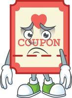 Red love coupon cartoon character style vector