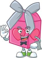 Love gift pink cartoon character style vector