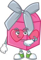 Love gift pink cartoon character style vector