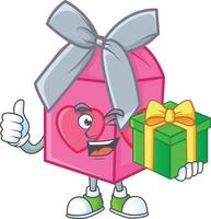 Love gift pink cartoon character style vector