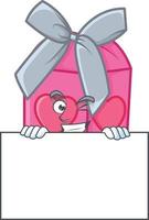 amor regalo rosado dibujos animados personaje estilo vector