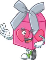 Love gift pink cartoon character style vector