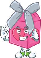 Love gift pink cartoon character style vector