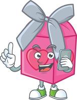 Love gift pink cartoon character style vector
