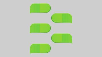 Animation green space bar 5 step for infographic timeline template on gray background. video